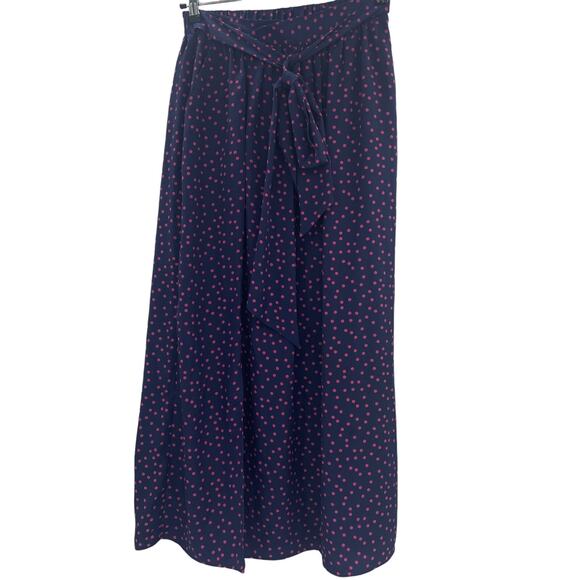 J. Peterman Dresses & Skirts - J. PETERMAN Maxi Polka Dot Skirt Womens Size 6 Lightweight Pull On Self Tie Belt